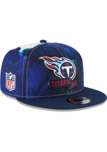 New Era Tennessee Titans Blue Ink Dye 2022 Sideline 9FIFTY Mens Snapback Hat