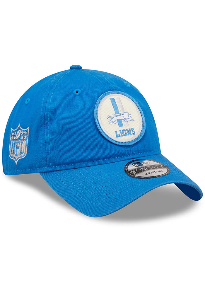 New Era Detroit Lions Retro 2022 Sideline 9TWENTY Adjustable Hat - Blue