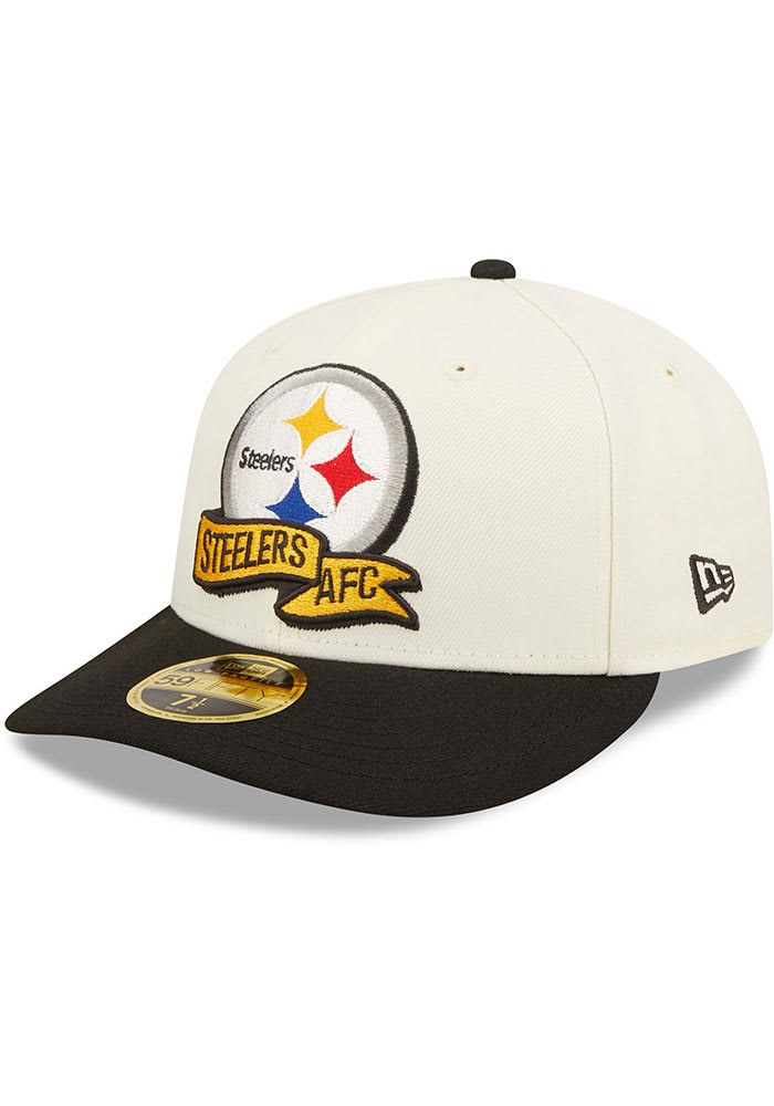 New Era Pittsburgh Steelers Mens Black 2022 Sideline Low Pro 59FIFTY Fitted Hat