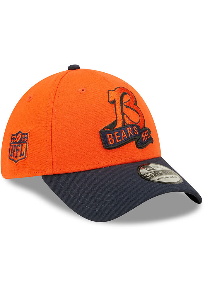 New Era Chicago Bears Mens Orange Alt 2022 Sideline 39THIRTY Flex Hat