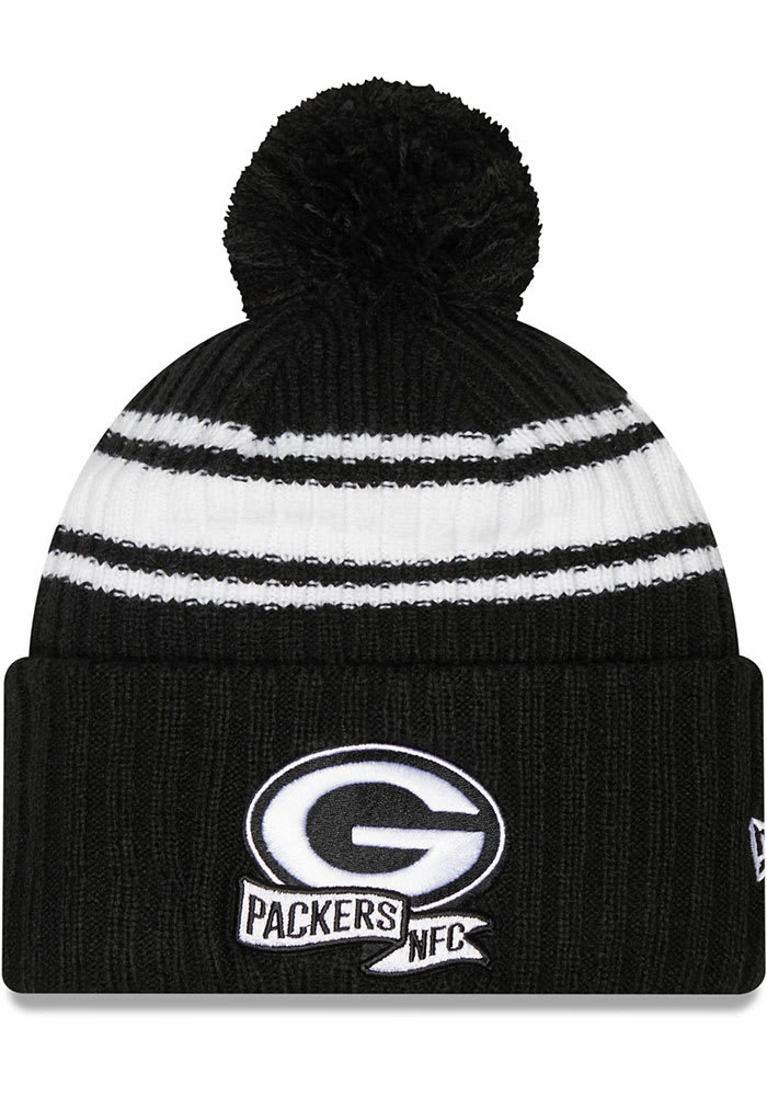 New Era Packers 2022 Sideline Pom Knit Hat - Men's