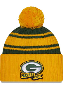 New Era Green Bay Packers Gold Alt 2022 Sideline Sport Mens Knit Hat