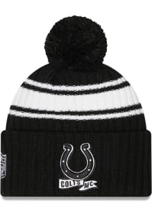 New Era Indianapolis Colts Black 2022 BW Sideline Sport Mens Knit Hat
