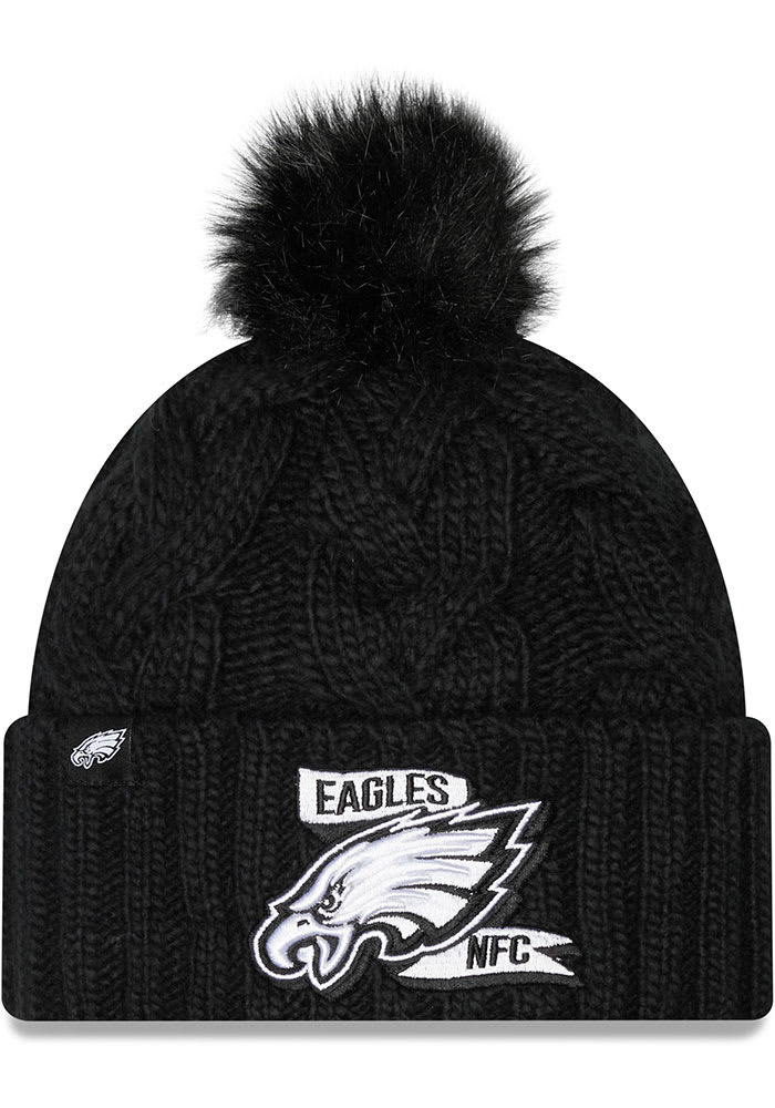 New Era Philadelphia Eagles Black 2022 Sideline BW Sport Womens Knit Hat