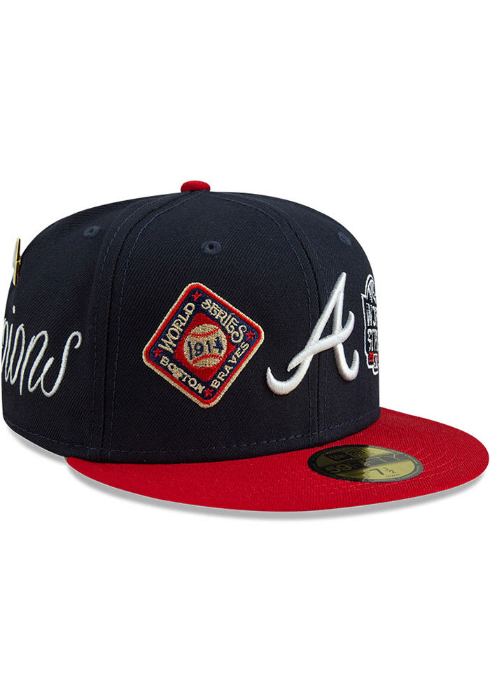Atlanta Braves CROWN CHAMPS Navy Fitted Hat by New Era