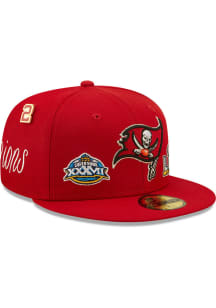 New Era Tampa Bay Buccaneers Mens Red Historic Champs 59FIFTY Fitted Hat