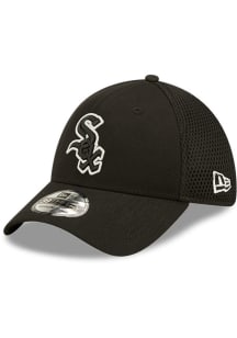 New Era Chicago White Sox Mens Black Team Neo 39THIRTY Flex Hat
