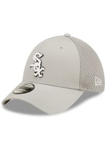 New Era Chicago White Sox Mens Grey Team Neo 39THIRTY Flex Hat