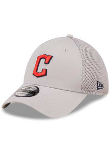 New Era Cleveland Guardians Mens Grey Team Neo 39THIRTY Flex Hat