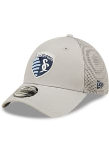 New Era Sporting Kansas City Mens Grey Team Neo 39THIRTY Flex Hat