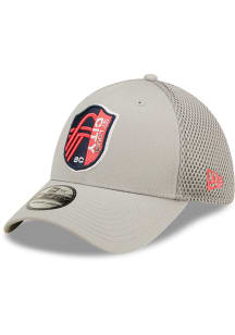 New Era St Louis City SC Mens Grey Team Neo 39THIRTY Flex Hat