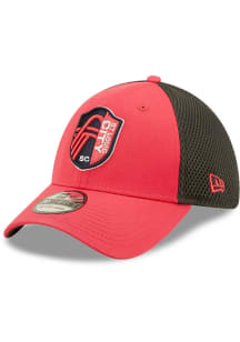 New Era St Louis City SC Mens Red Team Neo 39THIRTY Flex Hat