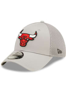 New Era Chicago Bulls Mens Grey Team Neo 39THIRTY Flex Hat