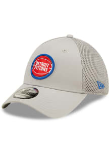 New Era Detroit Pistons Mens Grey Team Neo 39THIRTY Flex Hat