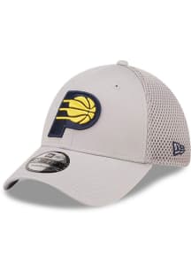 New Era Indiana Pacers Mens Grey Team Neo 39THIRTY Flex Hat