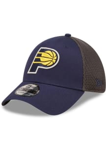 New Era Indiana Pacers Mens Navy Blue Team Neo 39THIRTY Flex Hat
