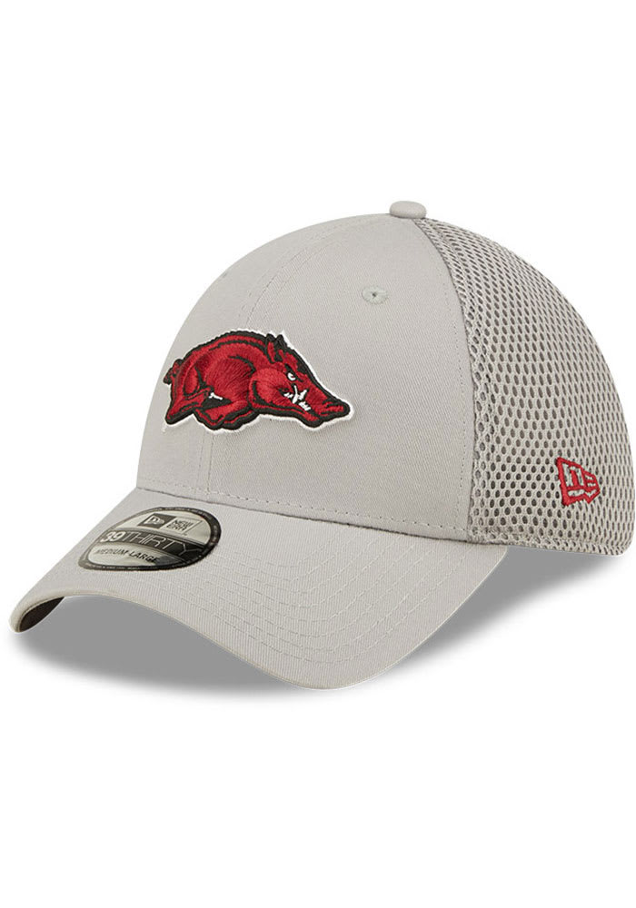 New Era Arkansas Razorbacks Mens Grey Team Neo 39THIRTY Flex Hat