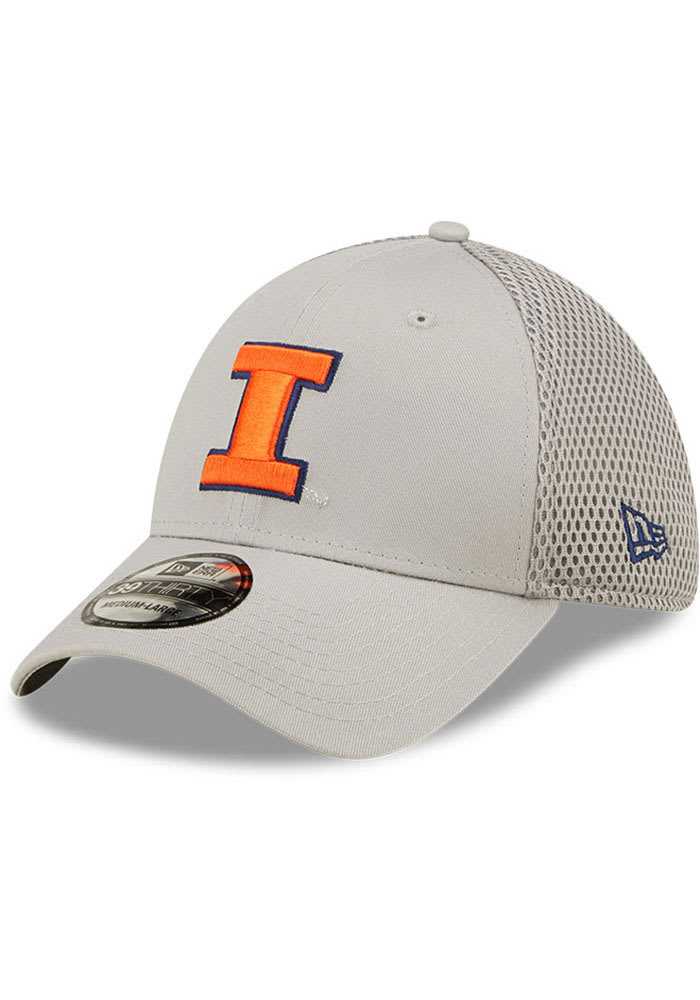 Illinois Fighting Illini Team Neo 39THIRTY Grey New Era Flex Hat