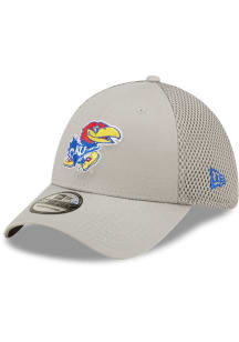 New Era Kansas Jayhawks Mens Grey Team Neo 39THIRTY Flex Hat