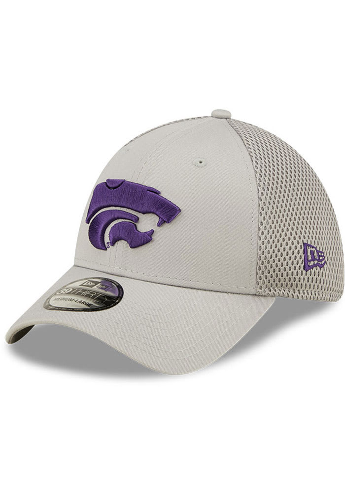 New Era K-State Wildcats Mens Grey Team Neo 39THIRTY Flex Hat