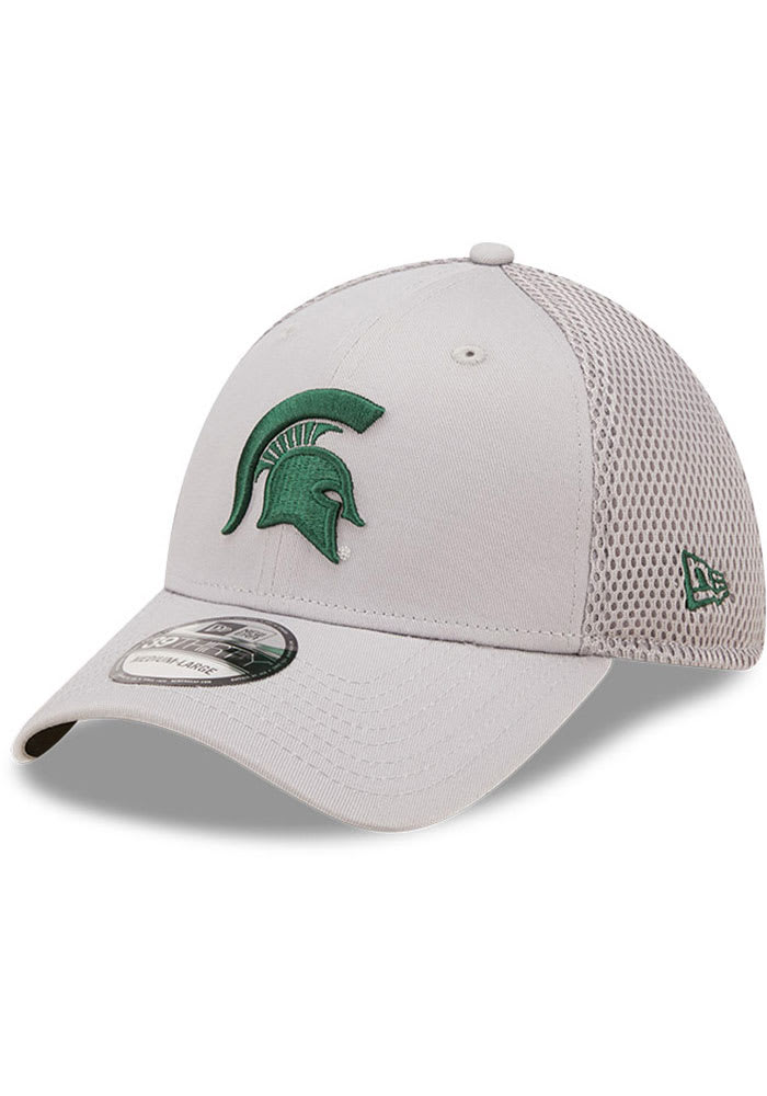 New Era Michigan State Spartans Mens Grey Team Neo 39THIRTY Flex Hat