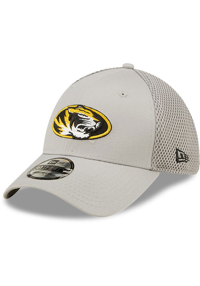 New Era Missouri Tigers Mens Grey Team Neo 39THIRTY Flex Hat