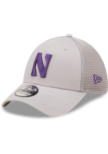 New Era Northwestern Wildcats Mens Grey Team Neo 39THIRTY Flex Hat