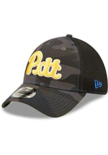 New Era Pitt Panthers Mens Black Camo 39THIRTY Flex Hat