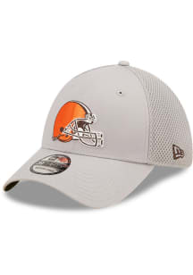 New Era Cleveland Browns Mens Grey Team Neo 39THIRTY Flex Hat