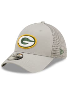 New Era Green Bay Packers Mens Grey Team Neo 39THIRTY Flex Hat