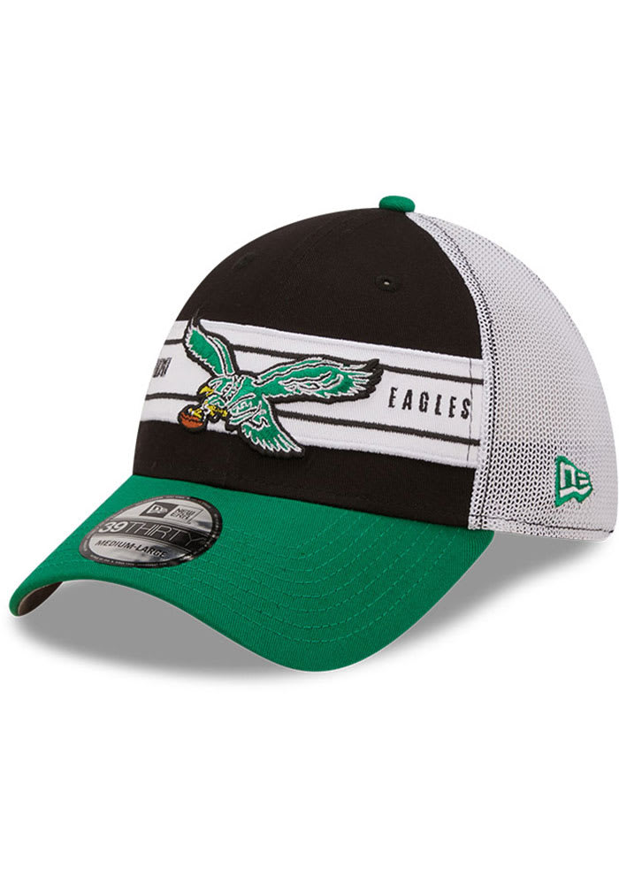 Men's New Era Midnight Green Philadelphia Eagles Stripe 39THIRTY Flex Hat Size: Small/Medium