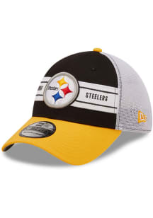 New Era Pittsburgh Steelers Mens Black Team Banded 39THIRTY Flex Hat