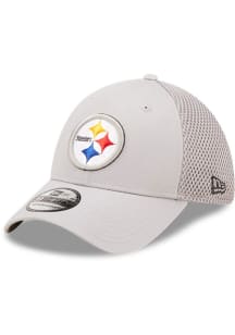 New Era Pittsburgh Steelers Mens Grey Team Neo 39THIRTY Flex Hat
