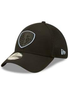 New Era Sporting Kansas City Mens Black Team Neo 39THIRTY Flex Hat