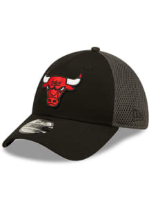New Era Chicago Bulls Mens Black Team Neo 39THIRTY Flex Hat