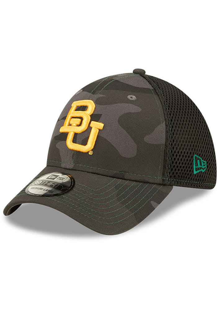New Era Baylor Bears Mens Black Camo 39THIRTY Flex Hat