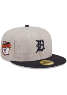 New Era Detroit Tigers Mens Grey Heather Patch 59FIFTY Fitted Hat