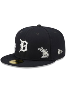 New Era Detroit Tigers Mens Navy Blue Identity 59FIFTY Fitted Hat