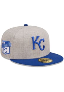New Era Kansas City Royals Mens Grey Heather Patch 59FIFTY Fitted Hat
