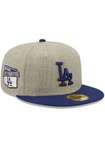 New Era Los Angeles Dodgers Mens Grey Heather Patch 59FIFTY Fitted Hat