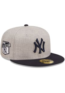 New Era New York Yankees Mens Grey Heather Patch 59FIFTY Fitted Hat