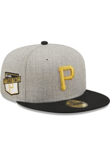 New Era Pittsburgh Pirates Mens Grey Heather Patch 59FIFTY Fitted Hat