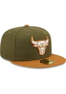 New Era Chicago Bulls Mens Olive 2T Color Pack 59FIFTY Fitted Hat