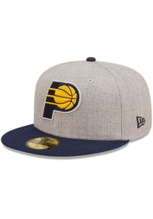 New Era Indiana Pacers Mens Grey Heather Patch 59FIFTY Fitted Hat