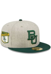 New Era Baylor Bears Mens Grey Heather Patch 59FIFTY Fitted Hat