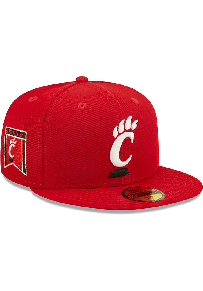 New Era Cincinnati Bearcats Mens Red Bannerside 59FIFTY Fitted Hat