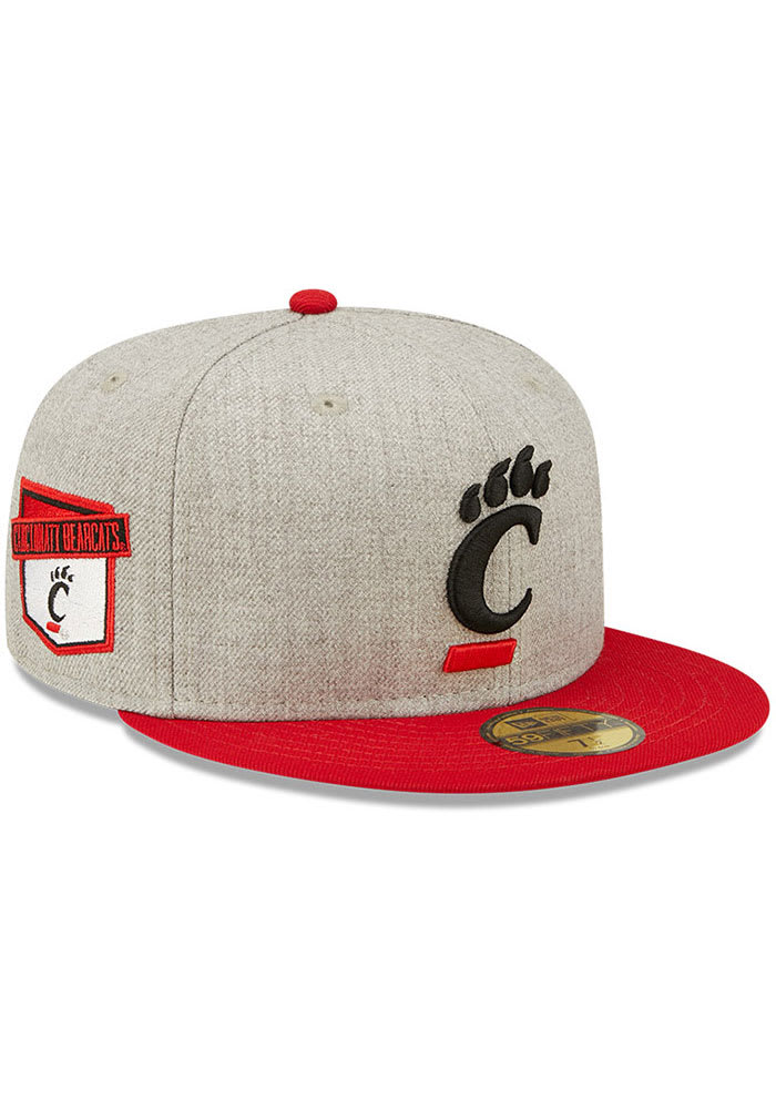 New Era Cincinnati Bearcats Mens Grey Heather Patch 59FIFTY Fitted Hat