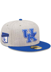 New Era Kentucky Wildcats Mens Grey Heather Patch 59FIFTY Fitted Hat