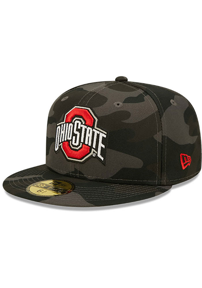 New Era Ohio State Buckeyes Mens Black Camo 59FIFTY Fitted Hat