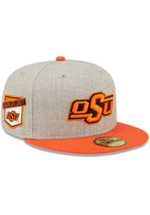 New Era Oklahoma State Cowboys Mens Grey Heather Patch 59FIFTY Fitted Hat